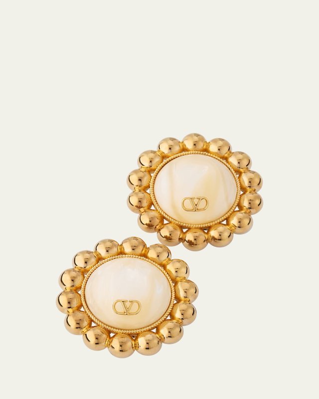 Famiglia VLOGO Pearly Resin Clip Earrings